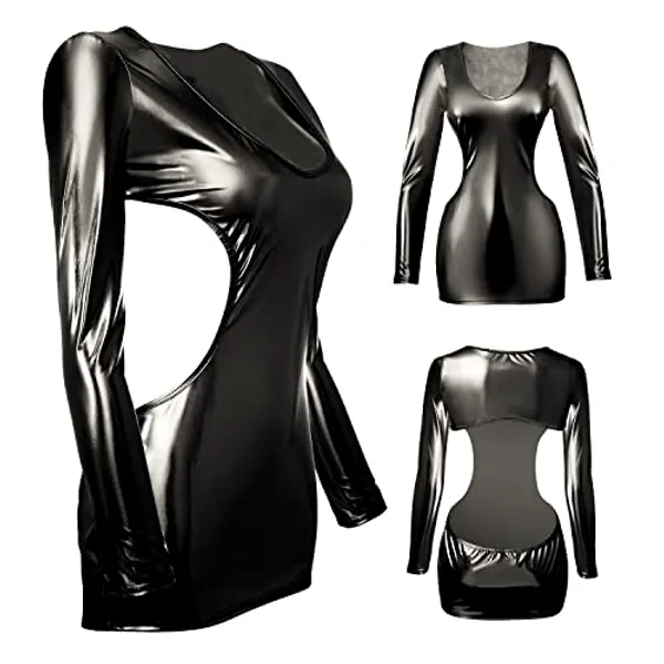 Black_Satin_Premium_And_Fancy_Design_Bodycon_Dress_For_Women