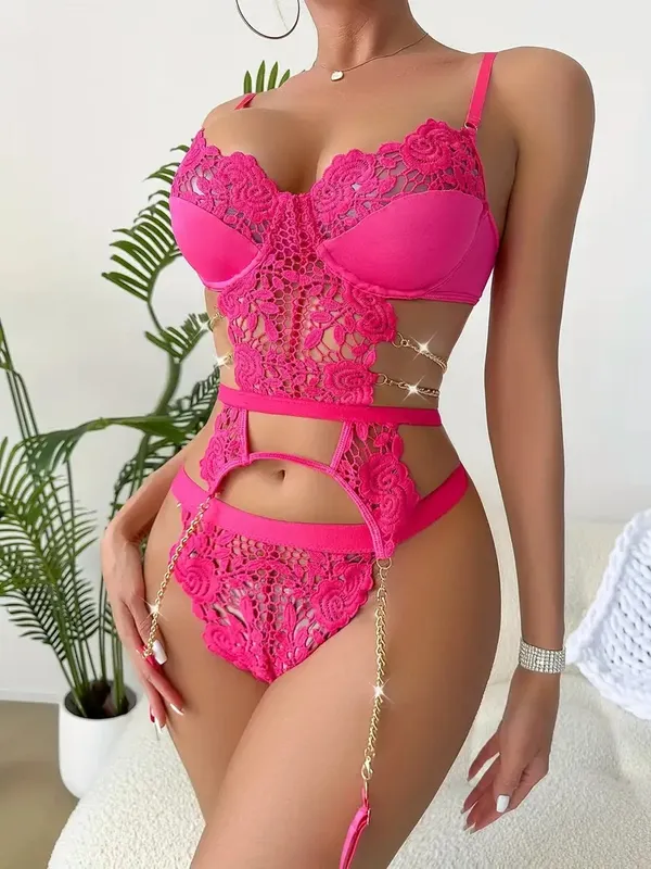 Hot_Pink_Satin_Premium_And_Fancy_Design_Lingerie_Set_For_Women