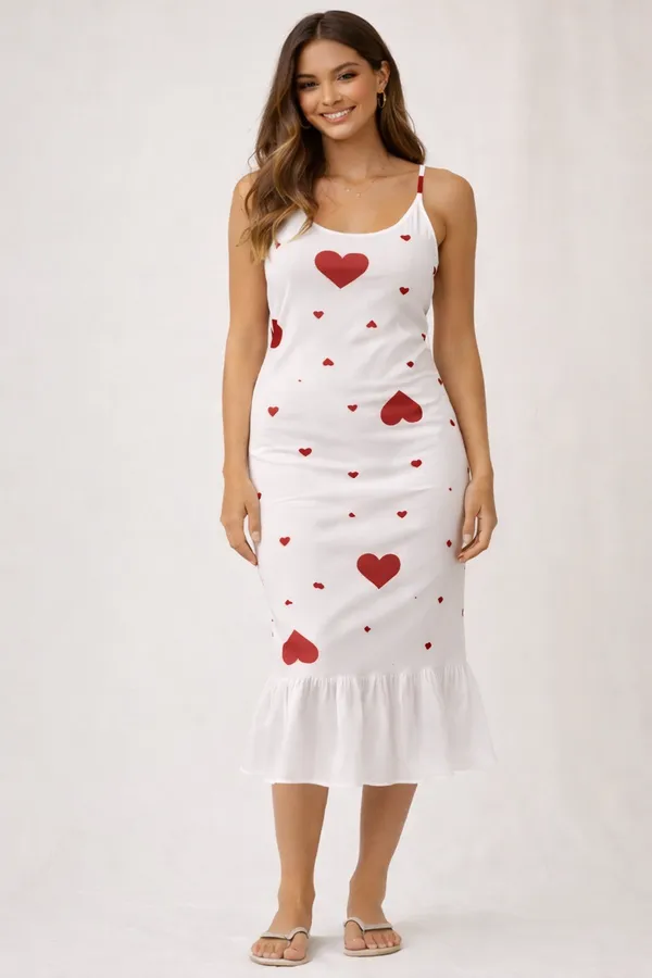White_Satin_Premium_And_Fancy_Design_Midi_Dress_For_Women