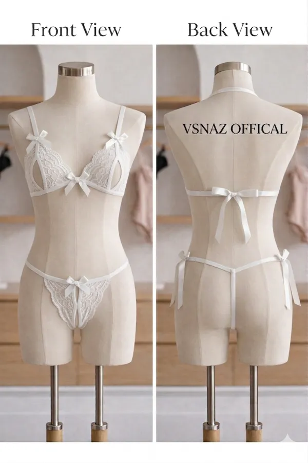White_Satin_Premium_And_Fancy_Design_Lingerie_Set_For_Women