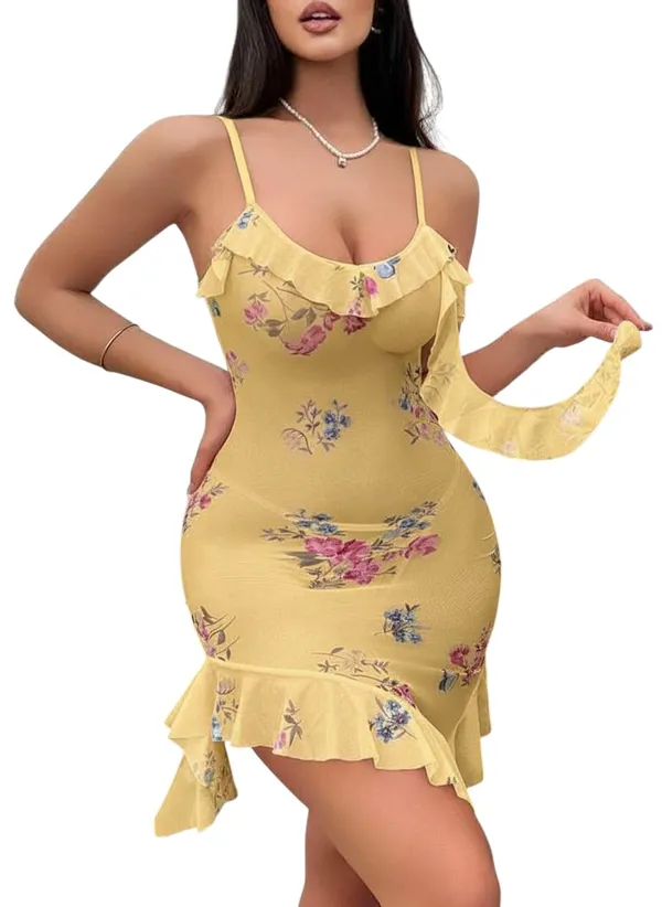 Yellow_Satin_Premium_And_Fancy_Design_Bodycon_Dress_For_Women
