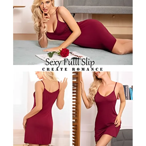 Red_Satin_Premium_And_Fancy_Design_Full_Slip_Body_Shaper_Dress_For_Women