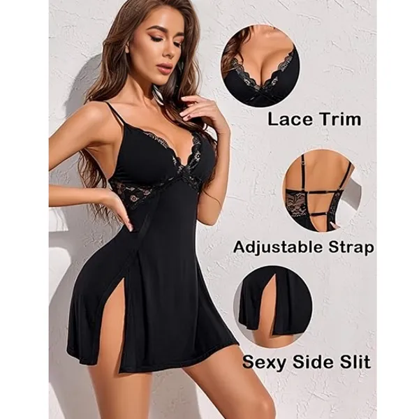 Black_Satin_Premium_And_Fancy_Design_Slip_Nightdress_For_Women