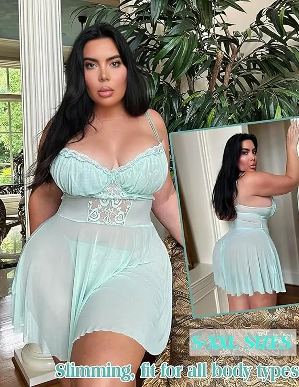 Mint_Green_Satin_Premium_And_Fancy_Design_Babydoll_Dress_For_Women