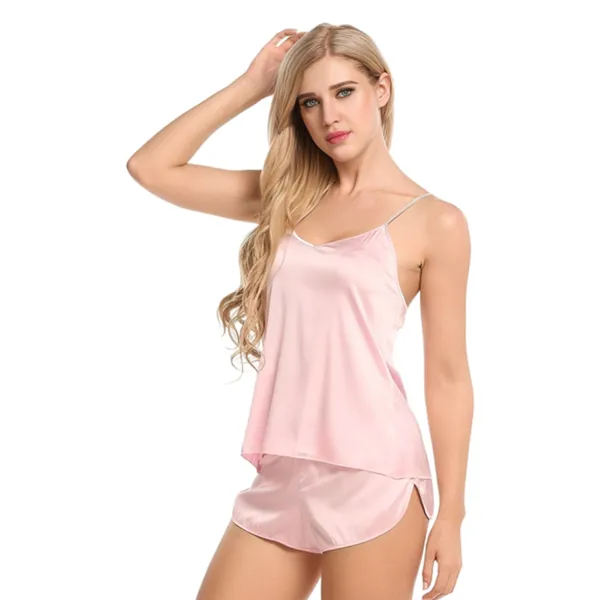 Pink_Satin_Premium_And_Fancy_Design_Camisole_And_Shorts_Set_For_Women