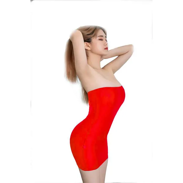 Red_Satin_Premium_And_Fancy_Design_Bodycon_Mini_Dress_For_Women