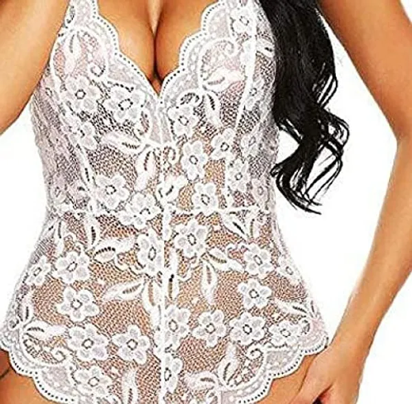 White_Satin_Premium_And_Fancy_Design_Bodysuit_For_Women