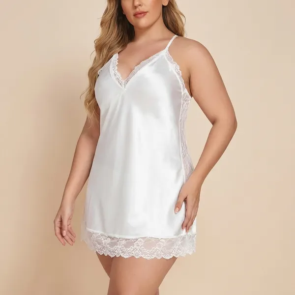 White_Satin_Premium_And_Fancy_Design_Nightdress_For_Women