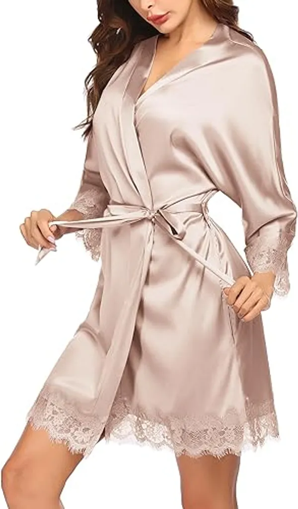 Off_White_Satin_Premium_And_Fancy_Design_Short_Robe_For_Women