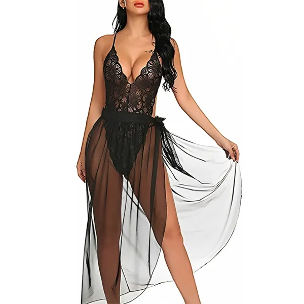 Black_Satin_Premium_And_Fancy_Design_Nightgown_For_Women