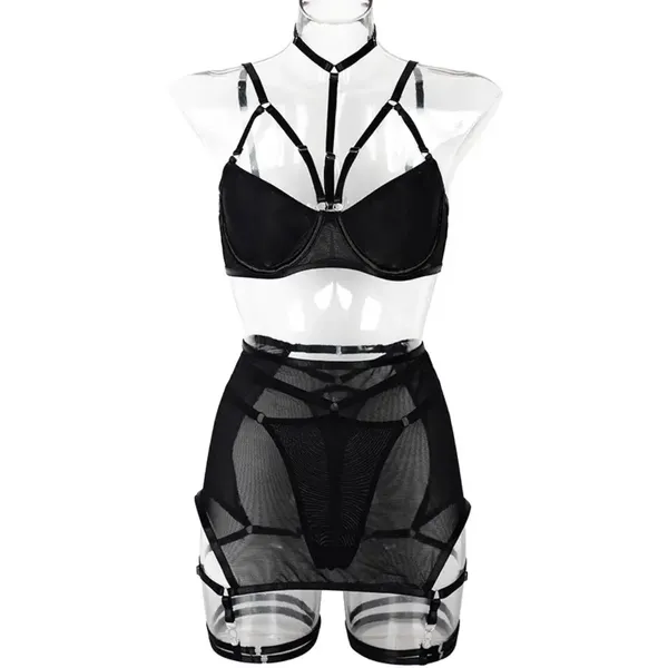 Black_Satin_Premium_And_Fancy_Design_Lingerie_Set_With_Garter_Belt_For_Women