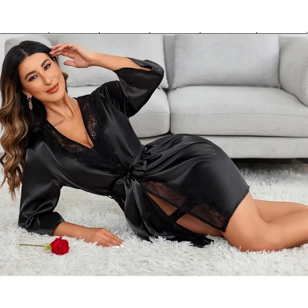 Black_Satin_Premium_And_Fancy_Design_Robe_With_Lingerie_Set_For_Women