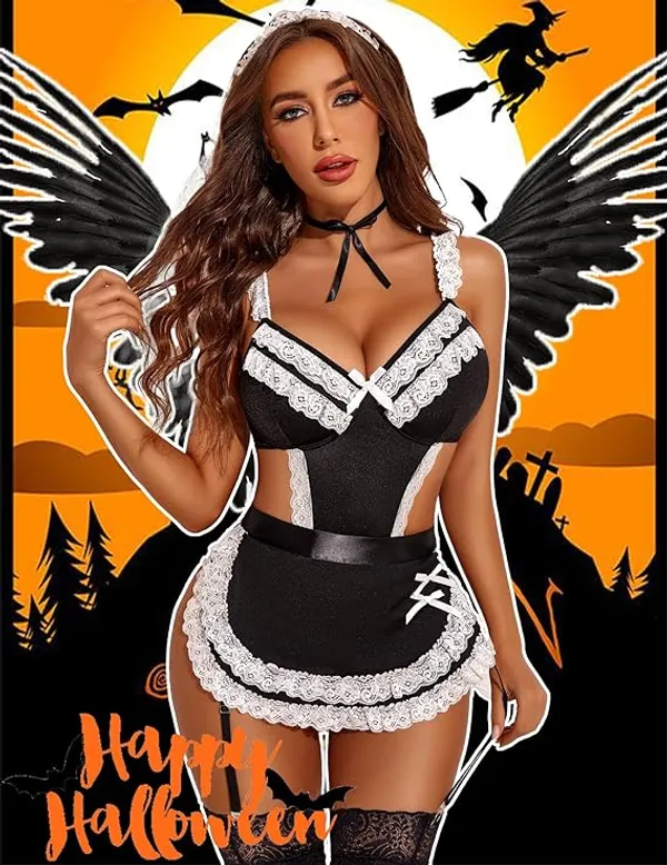 Black_And_White_Satin_Premium_And_Fancy_Design_Lingerie_Costume_Set_For_Women