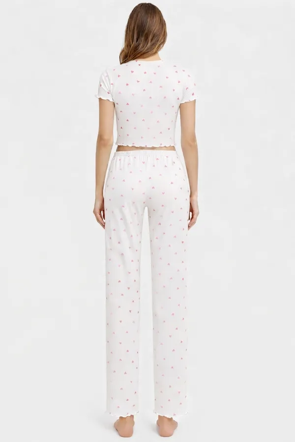 White_And_Pink_Satin_Premium_And_Fancy_Design_Crop_Top_And_Pajama_Set_For_Women