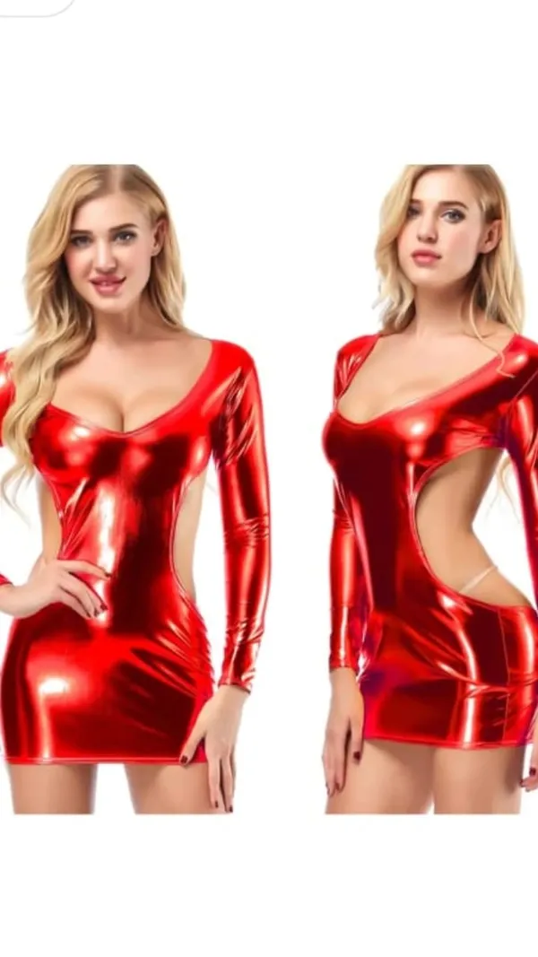 Metallic_Red_Satin_Premium_And_Fancy_Design_Bodycon_Mini_Dress_For_Women