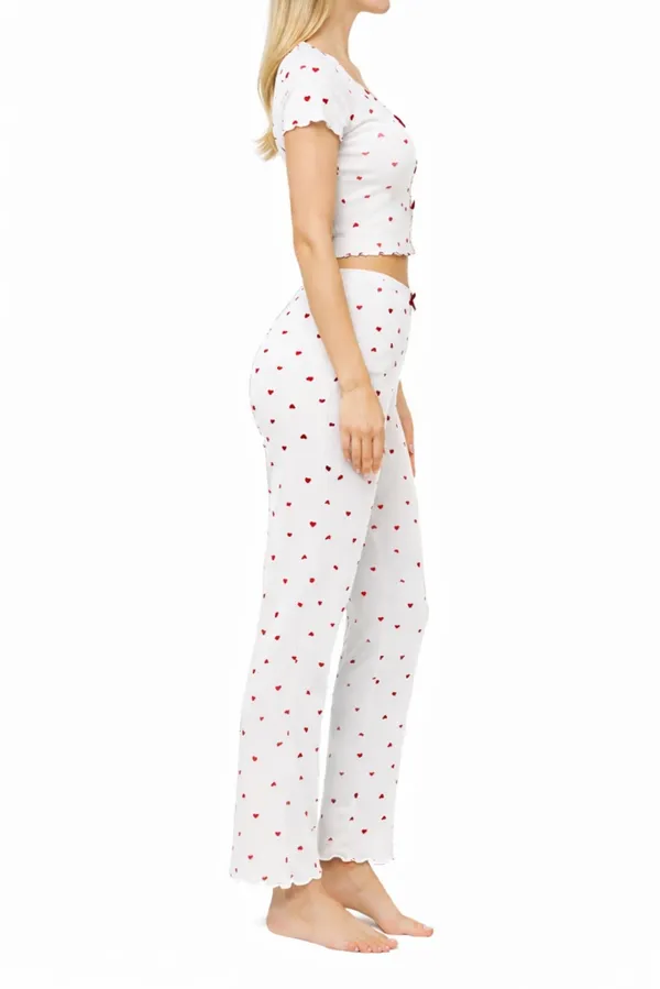 White_And_Red_Satin_Premium_And_Fancy_Design_Crop_Top_And_Pajama_Set_For_Women