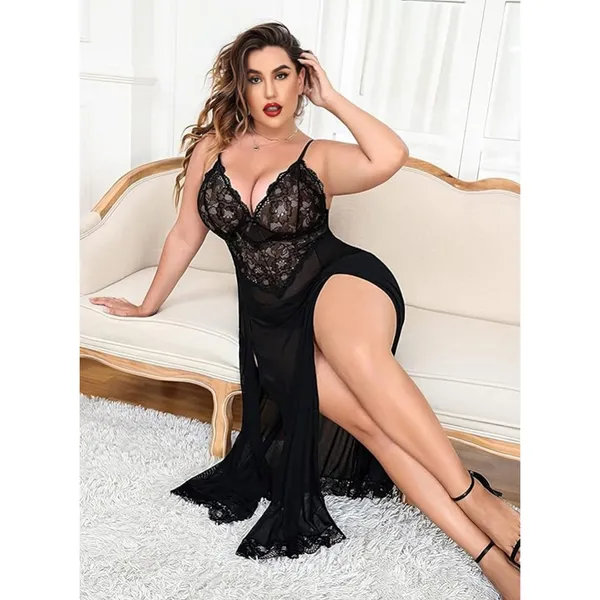 Black_Satin_Premium_And_Fancy_Design_Nightgown_For_Women