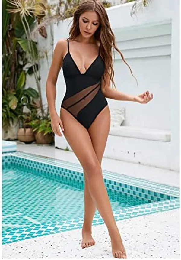 Black_Satin_Premium_And_Fancy_Design_One-Piece_Swimsuit_For_Women