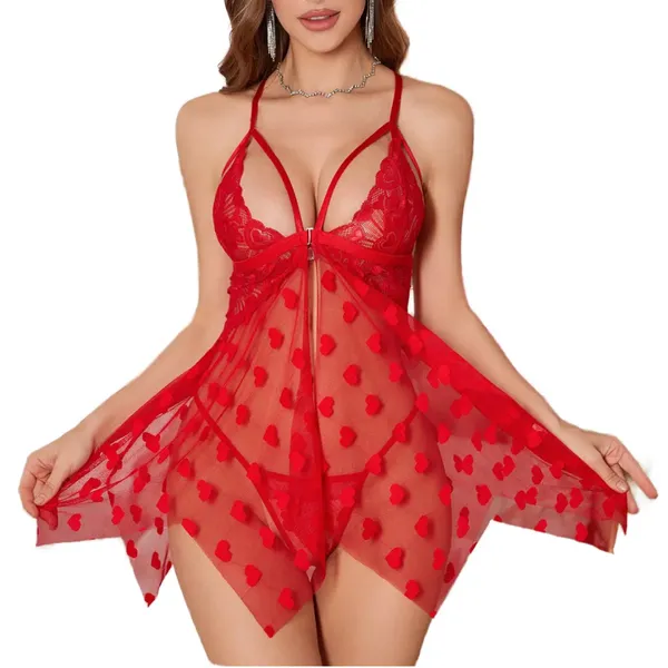 Red_Satin_Premium_And_Fancy_Design_Babydoll_Lingerie_Set_For_Women