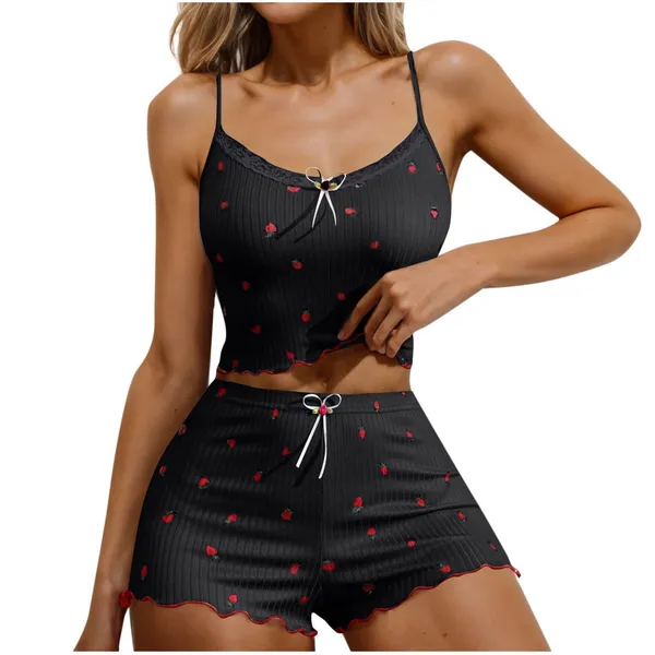 Black_Satin_Premium_And_Fancy_Design_Cami_Top_And_Shorts_Set_For_Women
