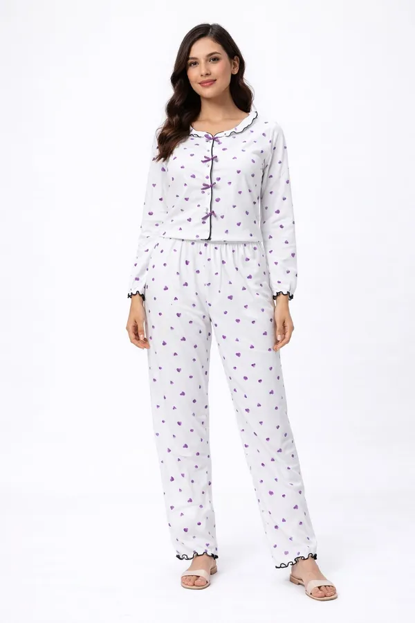 White_Satin_Premium_And_Fancy_Design_Pajama_Set_For_Women