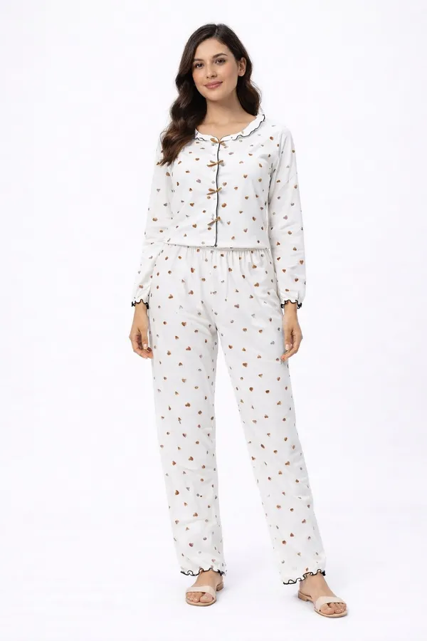 White_Satin_Premium_And_Fancy_Design_Pajama_Set_For_Women