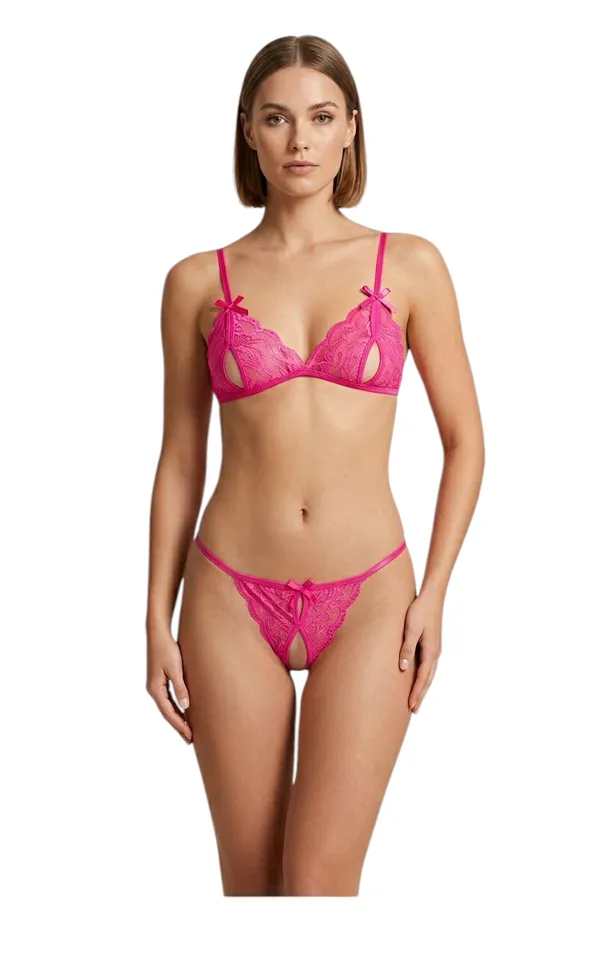 Hot_Pink_Satin_Premium_And_Fancy_Design_Lingerie_Set_For_Women