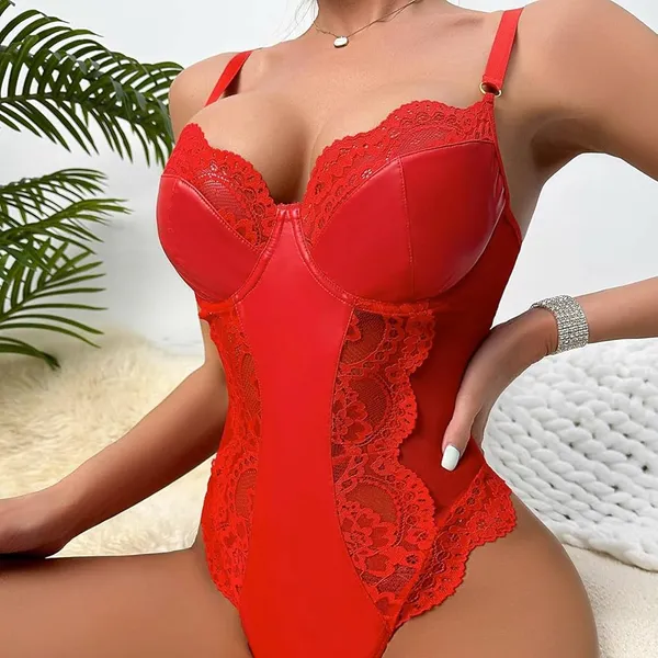 Red_Satin_Premium_And_Fancy_Design_Bodysuit_For_Women