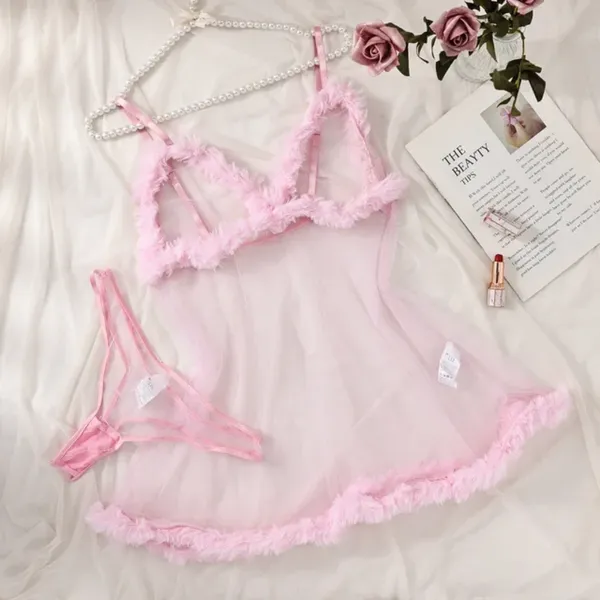 Pink_Satin_Premium_And_Fancy_Design_Babydoll_Lingerie_Set_For_Women