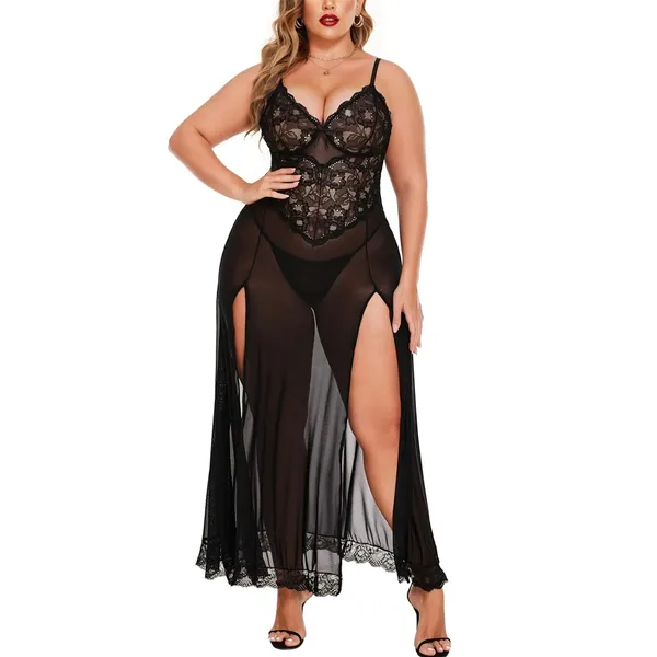 Black_Satin_Premium_And_Fancy_Design_Nightgown_For_Women