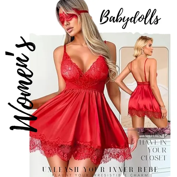 Red_Satin_Premium_And_Fancy_Design_Babydoll_Nightdress_For_Women
