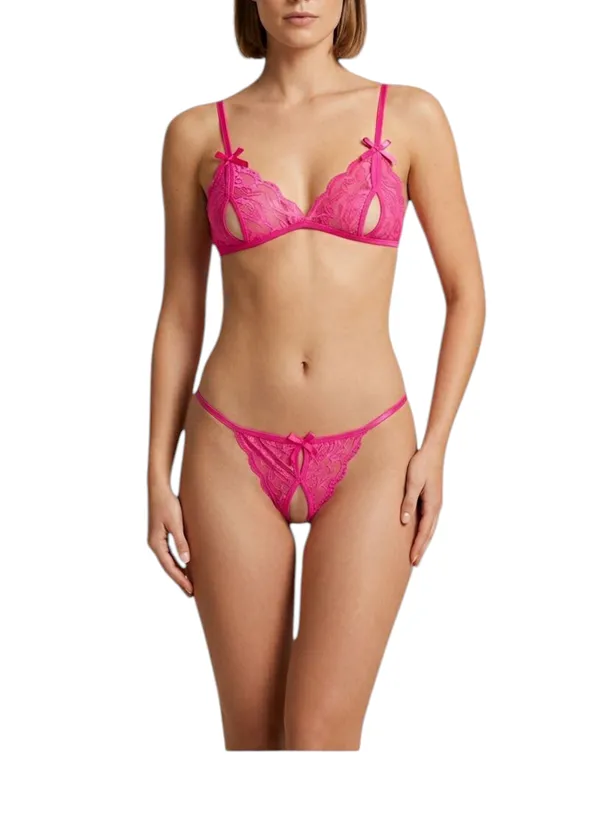 Hot_Pink_Satin_Premium_And_Fancy_Design_Lingerie_Set_For_Women