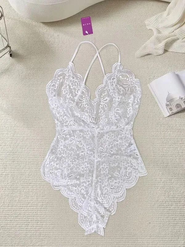 White_Satin_Premium_And_Fancy_Design_Bodysuit_For_Women
