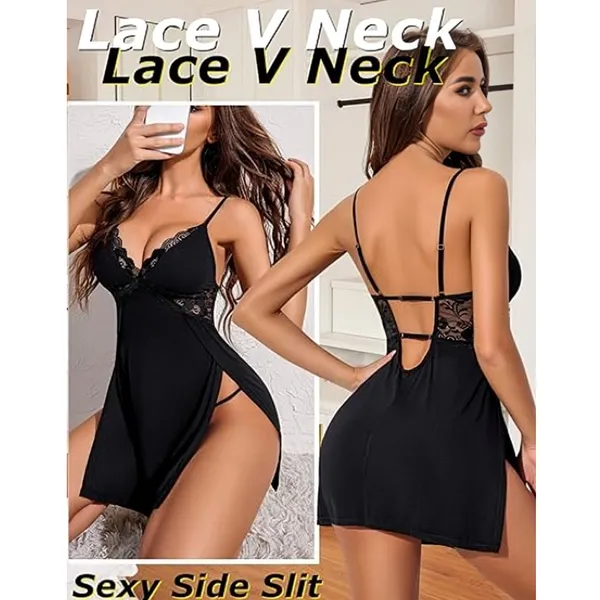 Black_Satin_Premium_And_Fancy_Design_Slip_Nightdress_For_Women