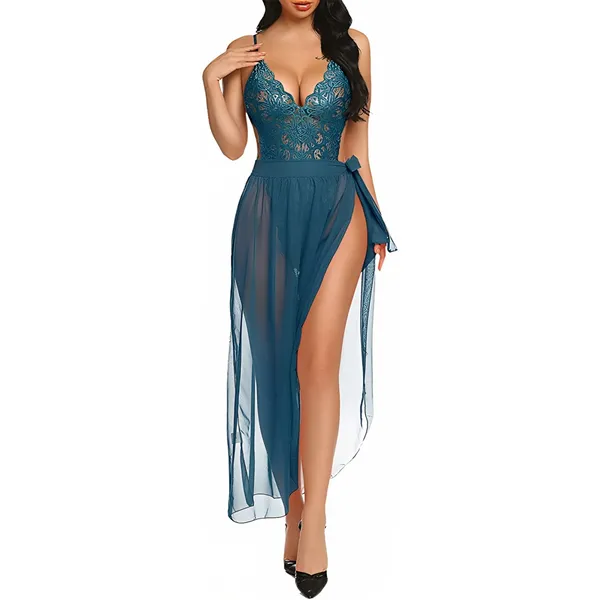 Teal_Blue_Satin_Premium_And_Fancy_Design_Nightdress_For_Women