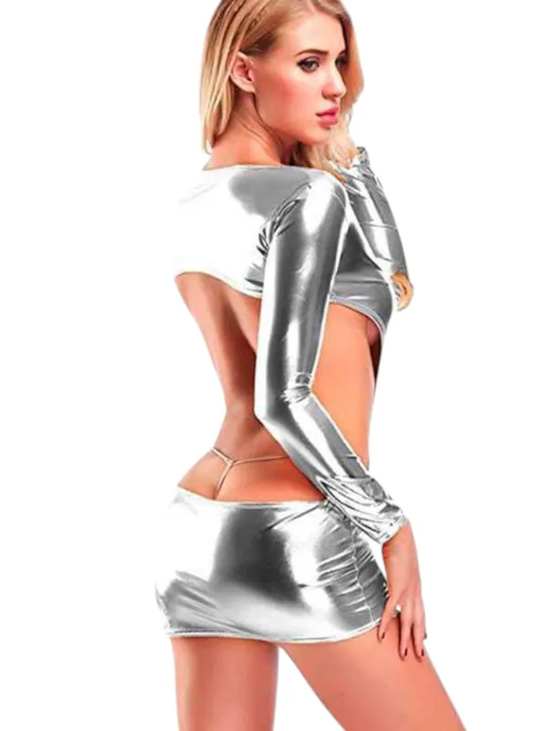 Metallic_Silver_Satin_Premium_And_Fancy_Design_Bodycon_Dress_For_Women
