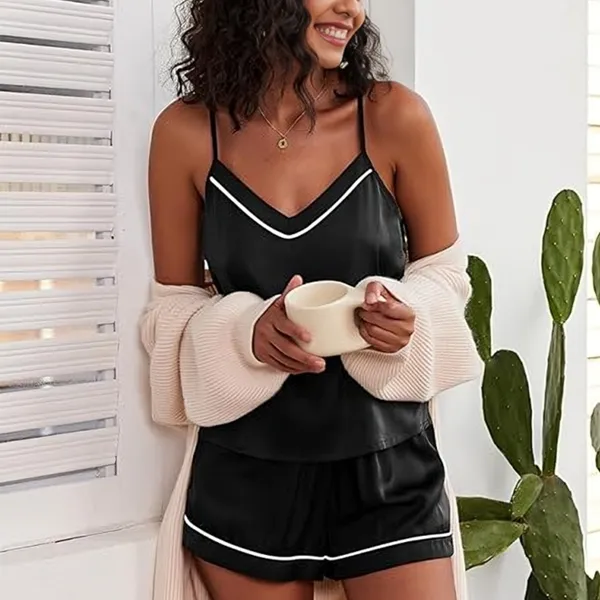 Black_Satin_Premium_And_Fancy_Design_Cami_And_Shorts_Set_For_Women