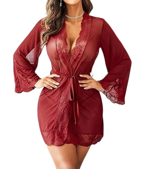 Burgundy_Red_Satin_Premium_And_Fancy_Design_Robe_For_Women