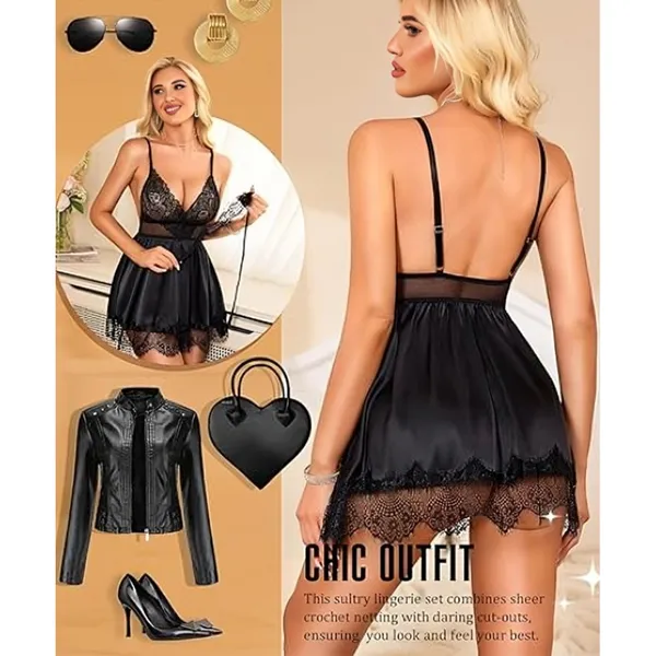 Black_Satin_Premium_And_Fancy_Design_Babydoll_Lingerie_Set_For_Women
