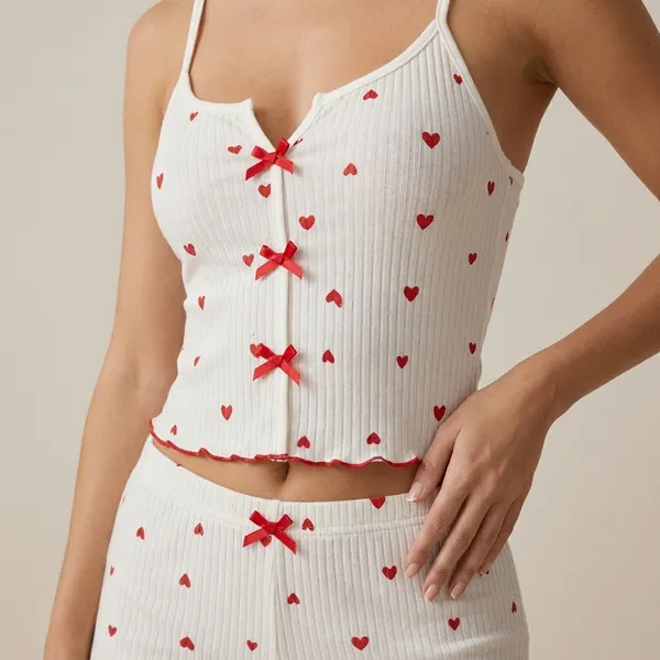 White_Satin_Premium_And_Fancy_Design_Cami_Top_And_Shorts_Set_For_Women
