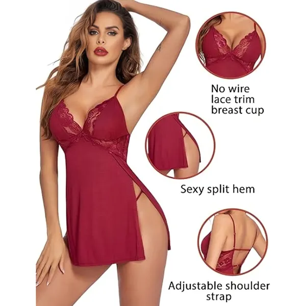 Red_Satin_Premium_And_Fancy_Design_Babydoll_Nightwear_For_Women