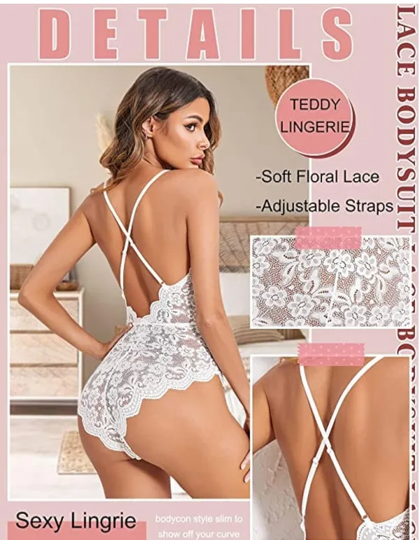 White_Satin_Premium_And_Fancy_Design_Bodysuit_For_Women