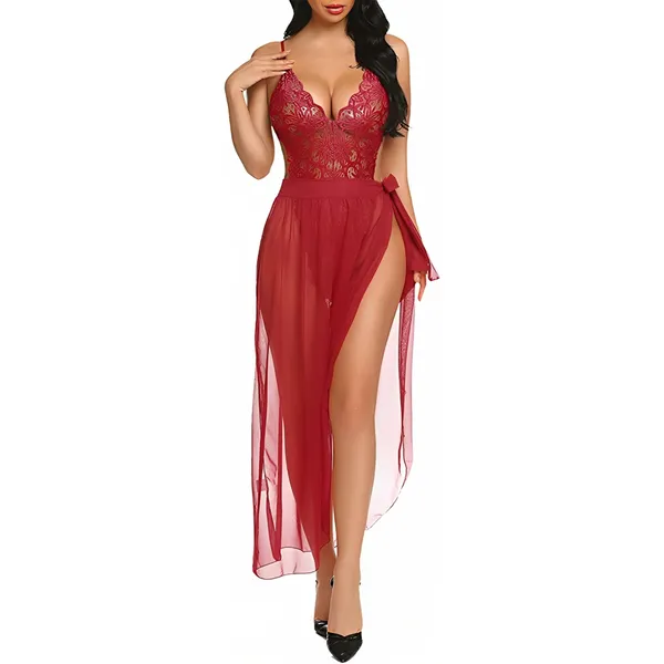 Maroon_Satin_Premium_And_Fancy_Design_Maxi_Nightgown_For_Women