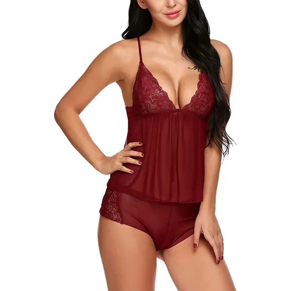 Burgundy_Satin_Premium_And_Fancy_Design_Lingerie_Set_For_Women