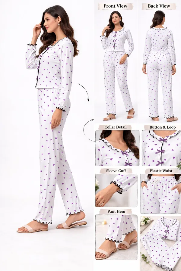 White_Satin_Premium_And_Fancy_Design_Pajama_Set_For_Women