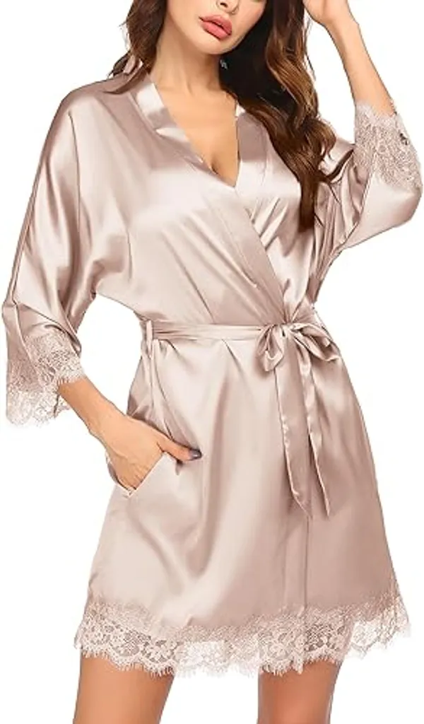 Off_White_Satin_Premium_And_Fancy_Design_Short_Robe_For_Women