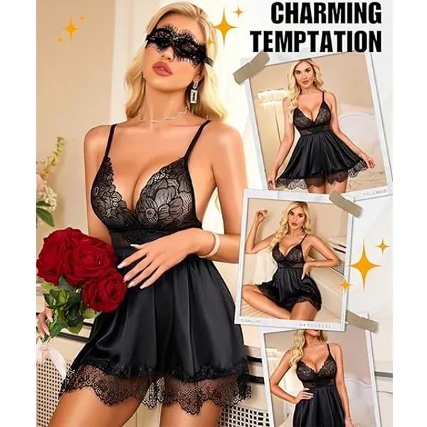 Black_Satin_Premium_And_Fancy_Design_Babydoll_Lingerie_Set_For_Women