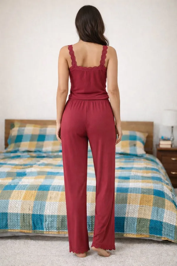 Maroon_Satin_Premium_And_Fancy_Design_Sleepwear_Set_For_Women