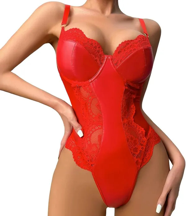 Red_Satin_Premium_And_Fancy_Design_Bodysuit_For_Women