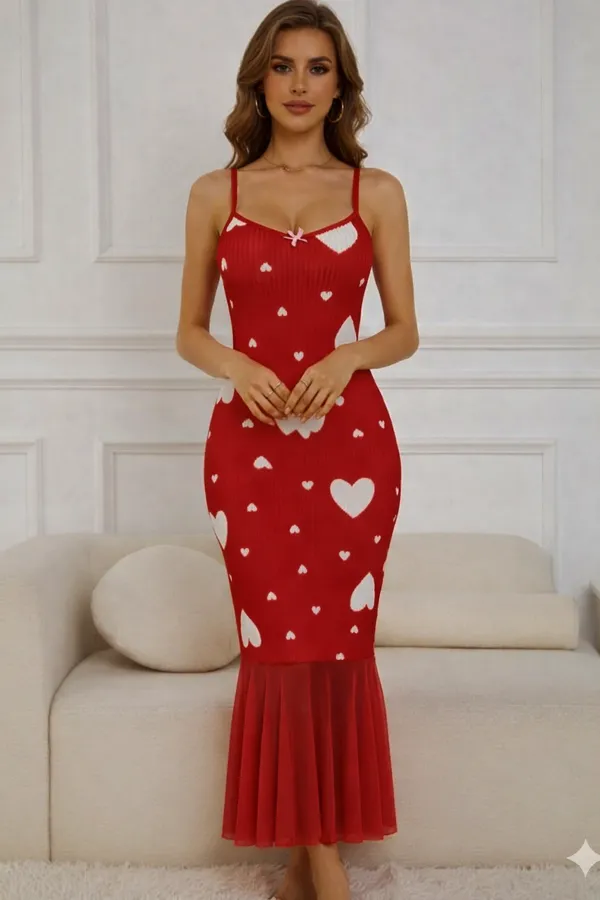 Red_Satin_Premium_And_Fancy_Design_Mermaid_Dress_For_Women